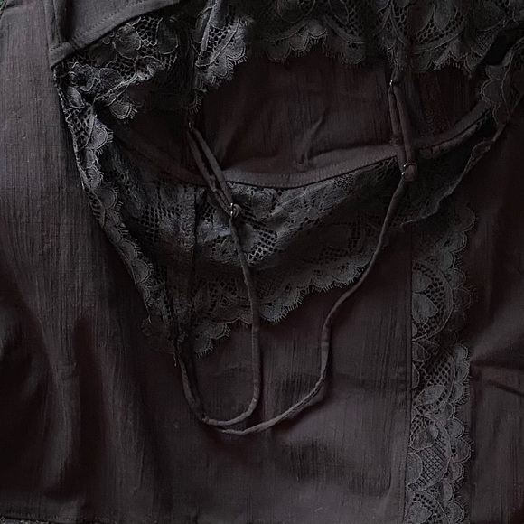 FREE PEOPLE BLACK LACE ONE SHOULDER BODY-CON SIZE XS - Picture 4 of 8